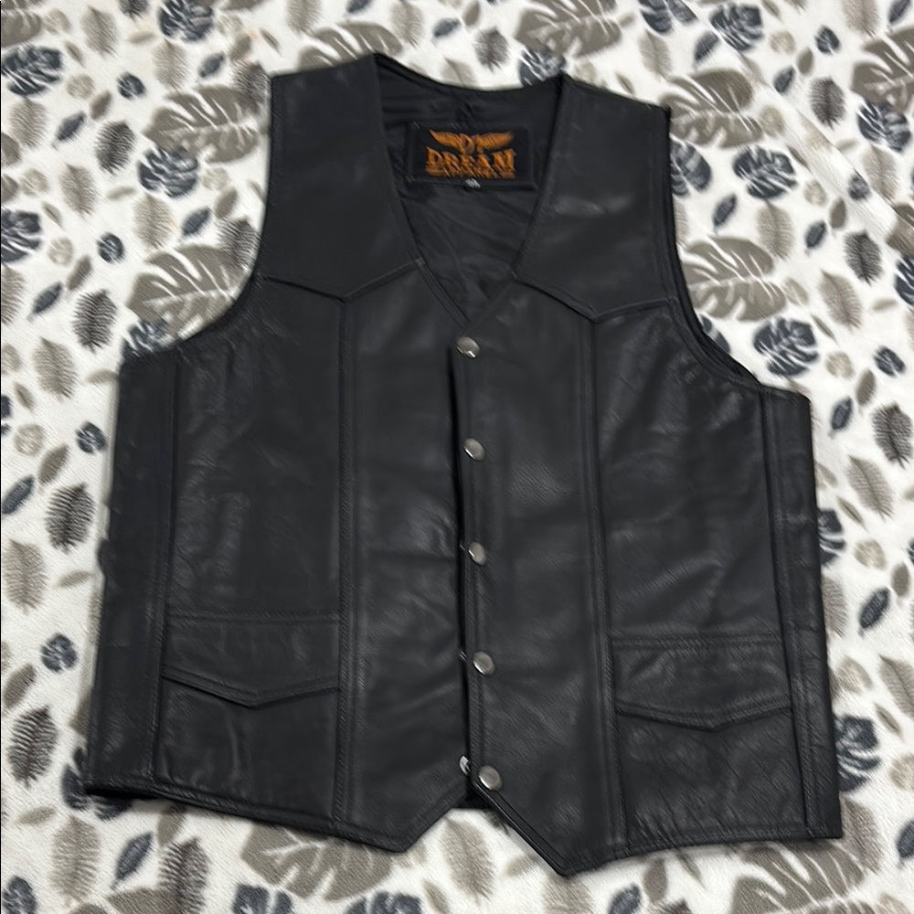Black Leather Vest